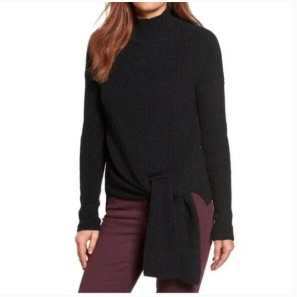 NWT-HALOGEN Black Wool Sweater L